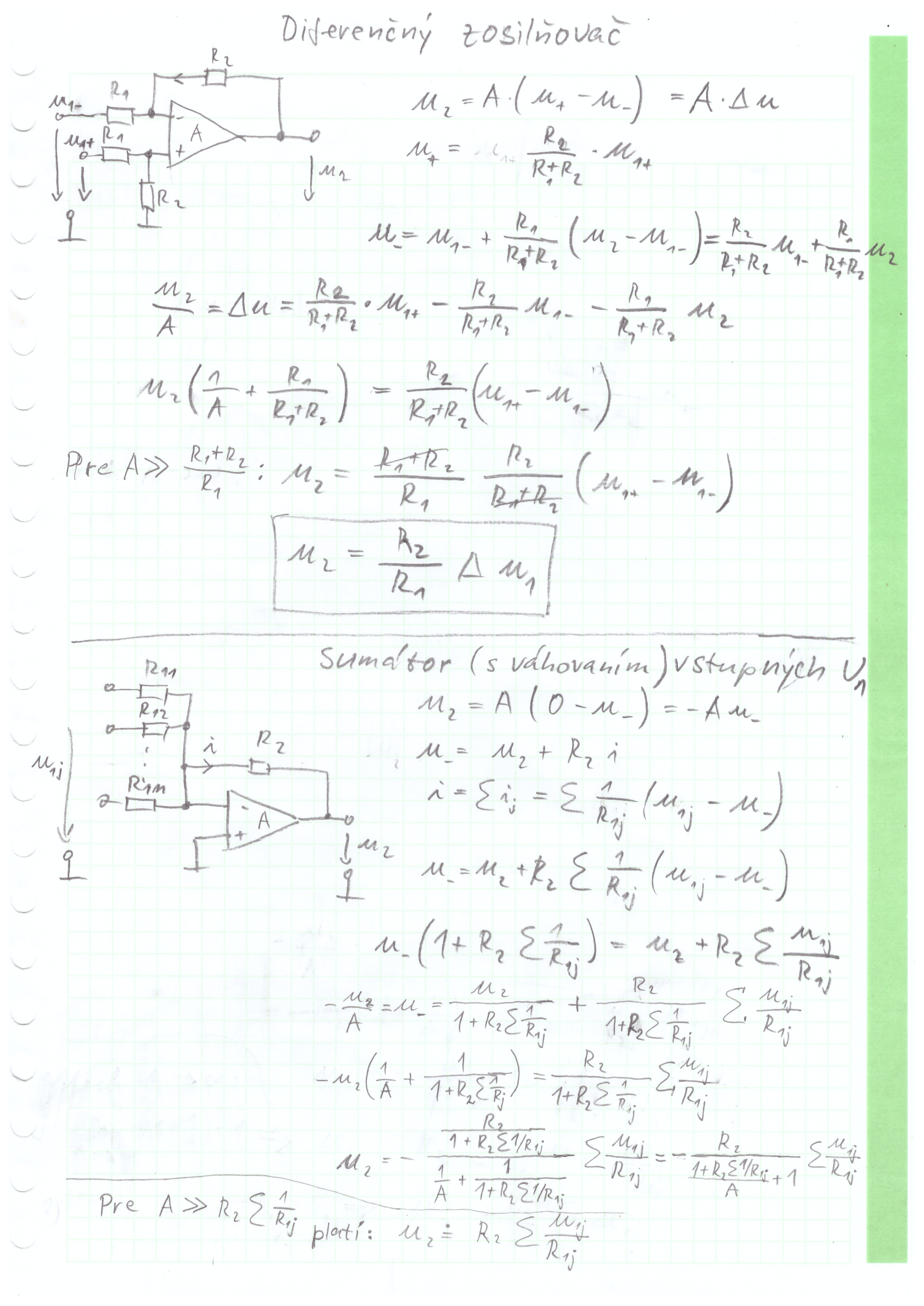 Diferenciátor a sumátor